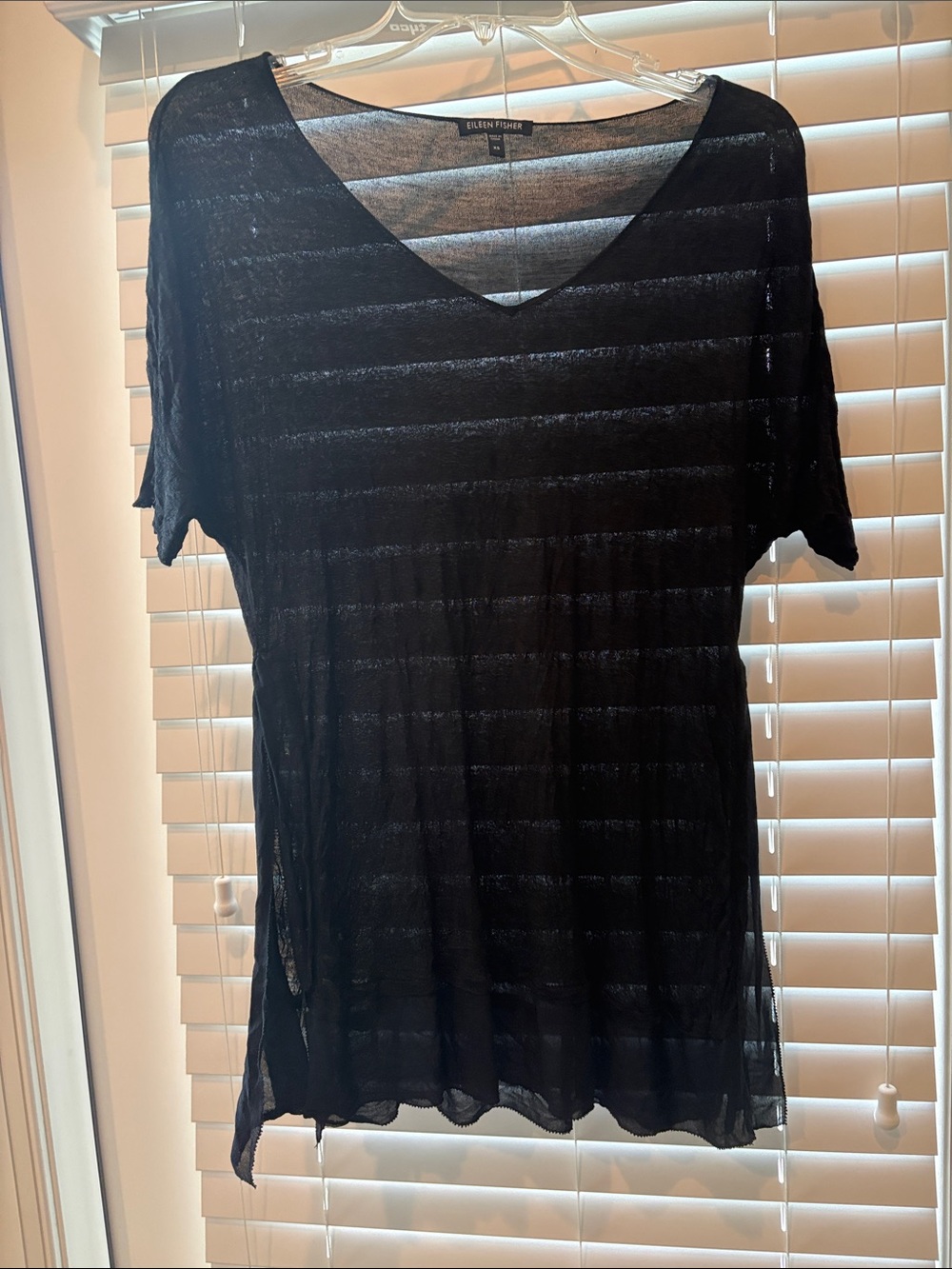 Eileen Fisher Dreamy Silk Slit Edge Top
